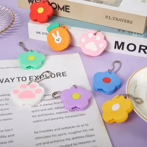 Color Flower Cartoon Key Cover Cap Silicone Key Accessories Cute Key Holder Fashion Key Chain For Girl Women Trinket Gift