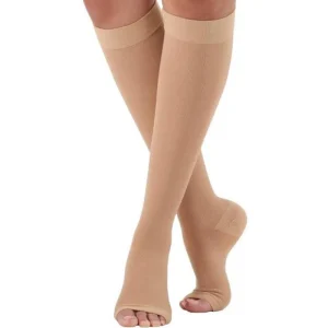 1 Pair Open Toe Knee High Support Stockings Varicose Vein Circulation Compression Sock